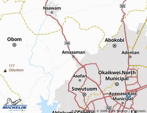 Mapa MICHELIN Amasaman - ViaMichelin