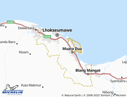 MICHELIN Paya Bili map - ViaMichelin