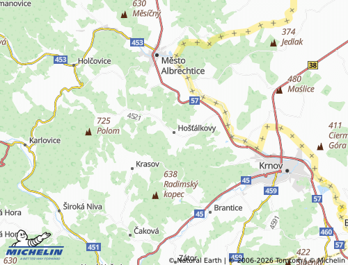 Mappa MICHELIN Hošťálkovy - ViaMichelin