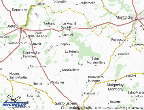 Carte MICHELIN La Hérelle - ViaMichelin