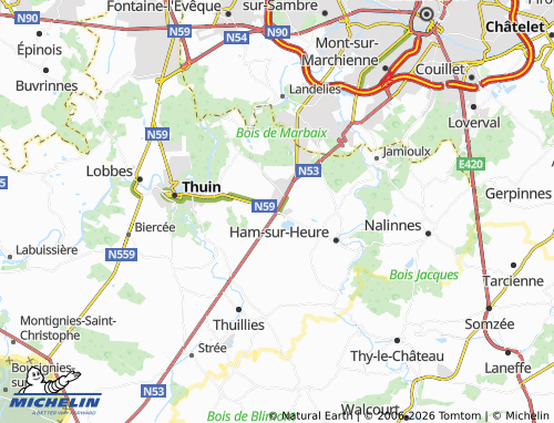 MICHELIN Gozée map - ViaMichelin