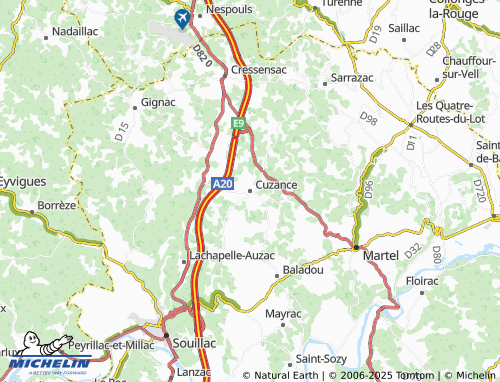 MICHELIN Cuzance map - ViaMichelin