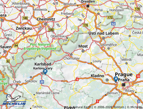 Mapa MICHELIN Chomutov - ViaMichelin