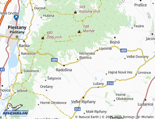 MICHELIN Nitrianska Blatnica map - ViaMichelin
