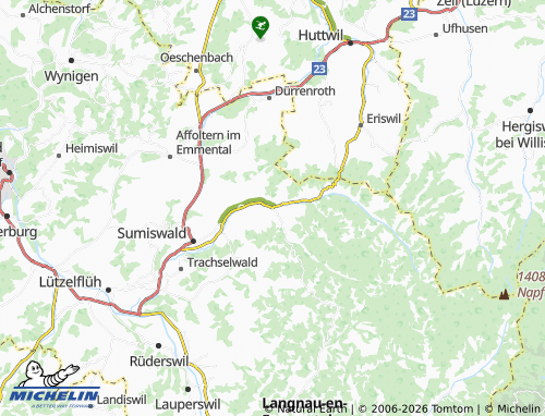 MICHELIN-Landkarte Wasen im Emmental - ViaMichelin