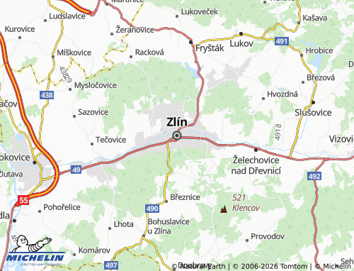Mappa MICHELIN Zlín - ViaMichelin