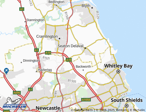 MICHELIN Seghill map - ViaMichelin