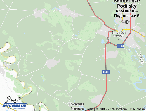 MICHELIN Nahoriany map - ViaMichelin