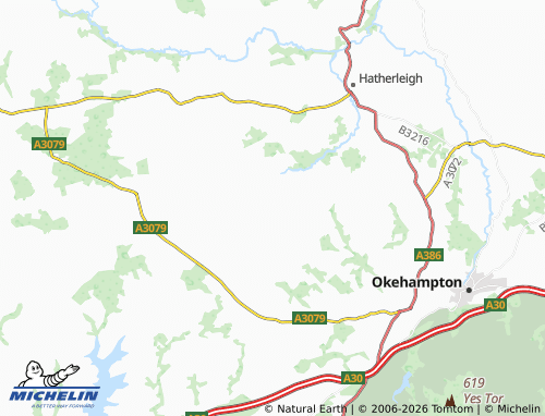 MICHELIN Northlew map - ViaMichelin