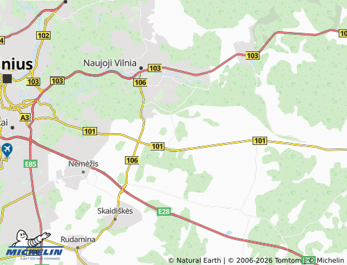 MICHELIN Vėliučionys map - ViaMichelin