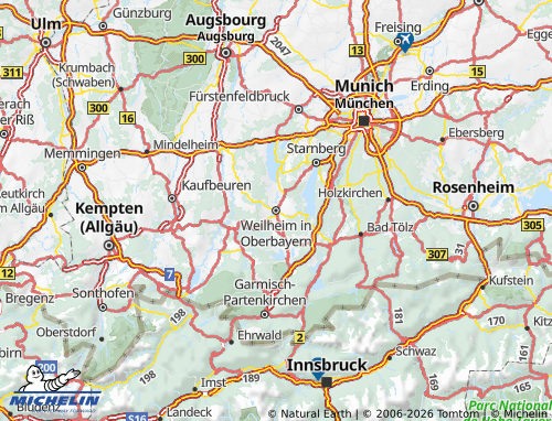 Mappa MICHELIN Weilheim-Schongau - ViaMichelin