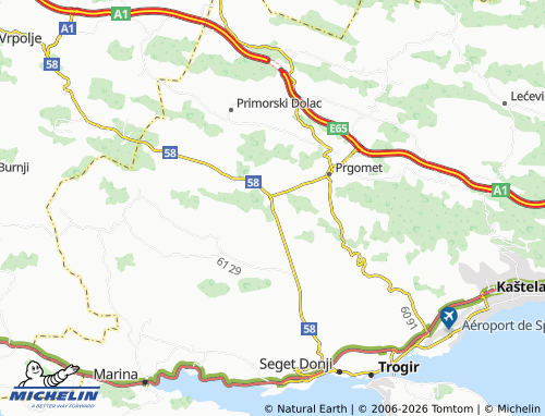MICHELIN Prapatnica map - ViaMichelin
