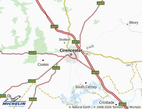 Carte MICHELIN Cirencester - ViaMichelin