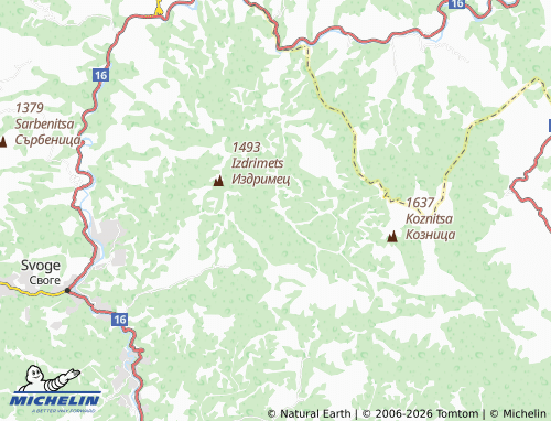 MICHELIN Manastir Sedemte prestola map - ViaMichelin