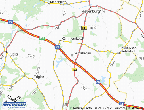 MICHELIN Gerdshagen map - ViaMichelin