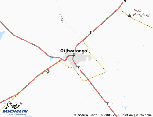 MICHELIN Otjiwarongo Extension 8 map - ViaMichelin
