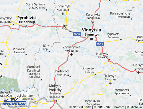 MICHELIN Zhmerynskyi raion map - ViaMichelin