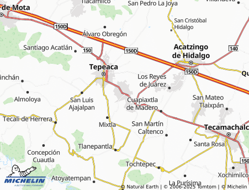 MICHELIN San Hipólito Xochiltenango map - ViaMichelin
