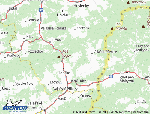 MICHELIN Pulčín map - ViaMichelin