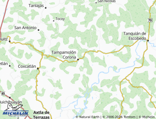 Mapa MICHELIN Tampamolón Corona - ViaMichelin