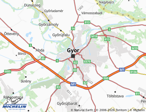 Kaart MICHELIN Gyor - ViaMichelin