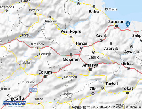 MICHELIN Merzifon map - ViaMichelin