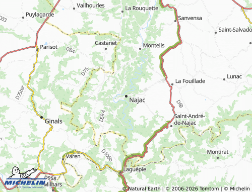 Mappa MICHELIN Najac - ViaMichelin