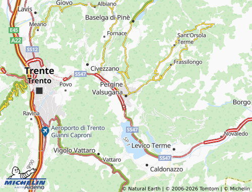 MICHELIN Pergine Valsugana map - ViaMichelin