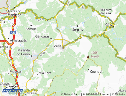 MICHELIN Lousã map - ViaMichelin