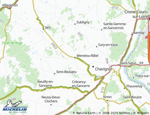 MICHELIN Menetou-Râtel map - ViaMichelin