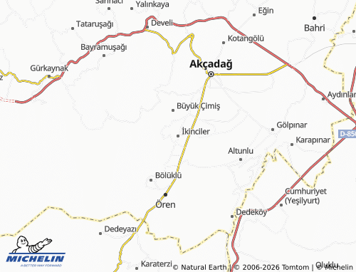 MICHELIN İkinciler map - ViaMichelin