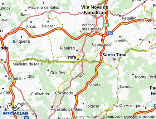 Mapa MICHELIN Trofa - ViaMichelin
