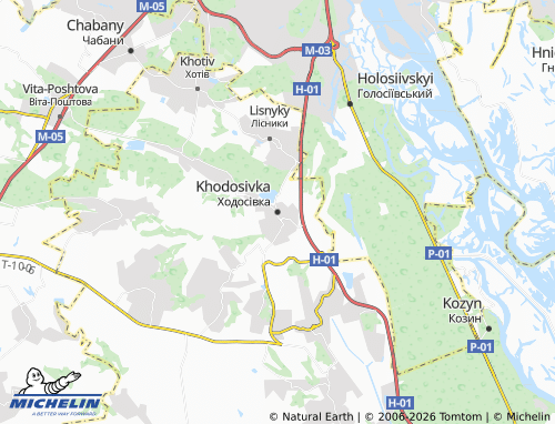 MICHELIN Khodosivka map - ViaMichelin