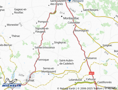 MICHELIN-Landkarte Sadillac - ViaMichelin