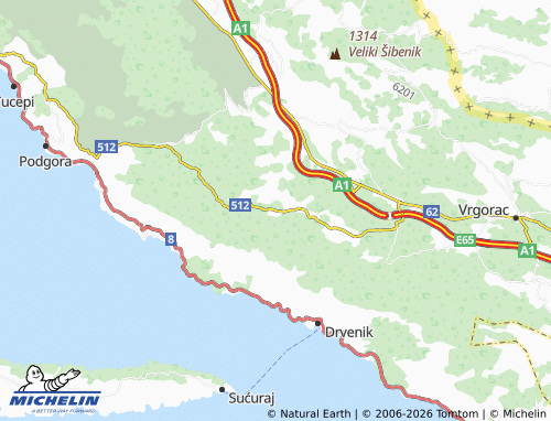 MICHELIN Duge Njive map - ViaMichelin