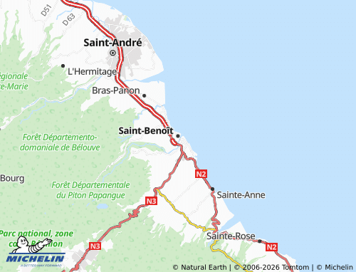 MICHELIN-Landkarte Saint-Benoît - ViaMichelin