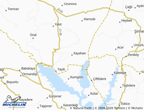 MICHELIN Kayahan map - ViaMichelin