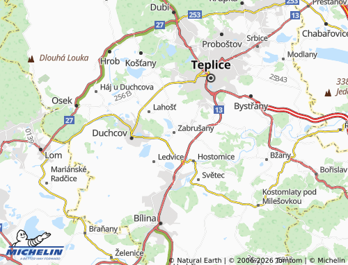 Kaart MICHELIN Zabrušany - ViaMichelin