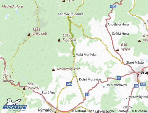 MICHELIN Malá Morávka map - ViaMichelin