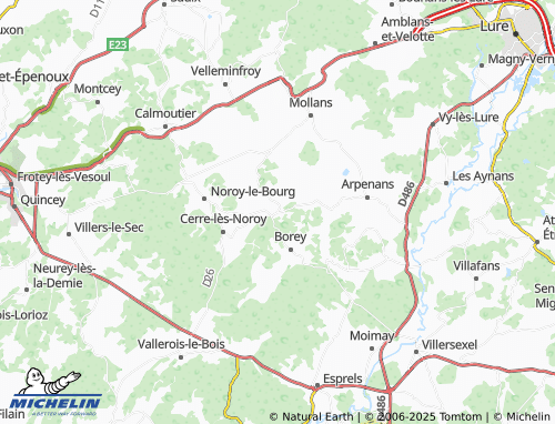 Mappa MICHELIN Autrey-lès-Cerre - ViaMichelin