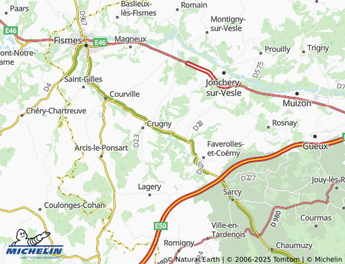 Mapa MICHELIN Serzy-et-Prin - ViaMichelin