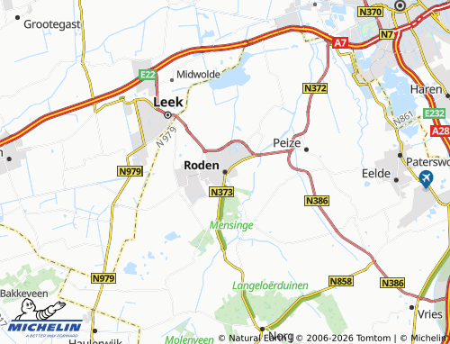 Kaart MICHELIN Roden - ViaMichelin