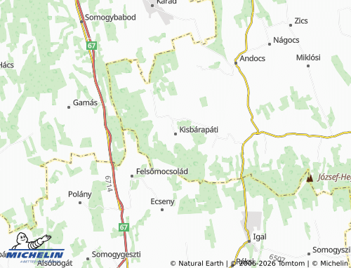 Mapa MICHELIN Kisbárapáti - ViaMichelin