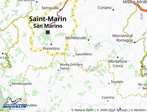 MICHELIN Sassofeltrio map - ViaMichelin