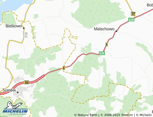 MICHELIN Pękanino map - ViaMichelin