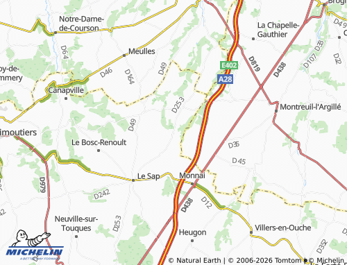 Mapa MICHELIN Saint-Germain-d'Aunay - ViaMichelin