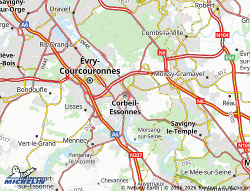 Kaart MICHELIN Corbeil-Essonnes - ViaMichelin