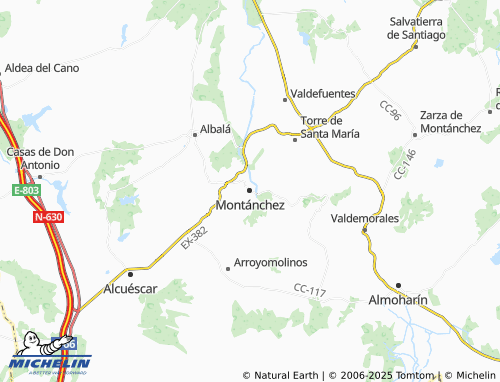 MICHELIN Montánchez map - ViaMichelin
