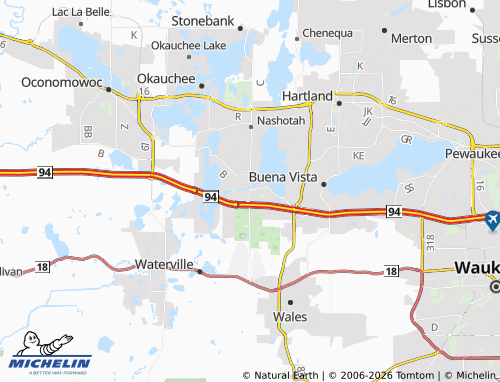 Mapa MICHELIN Delafield - ViaMichelin