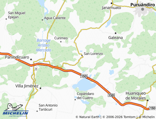 Mapa MICHELIN La Luz, Panindícuaro - ViaMichelin